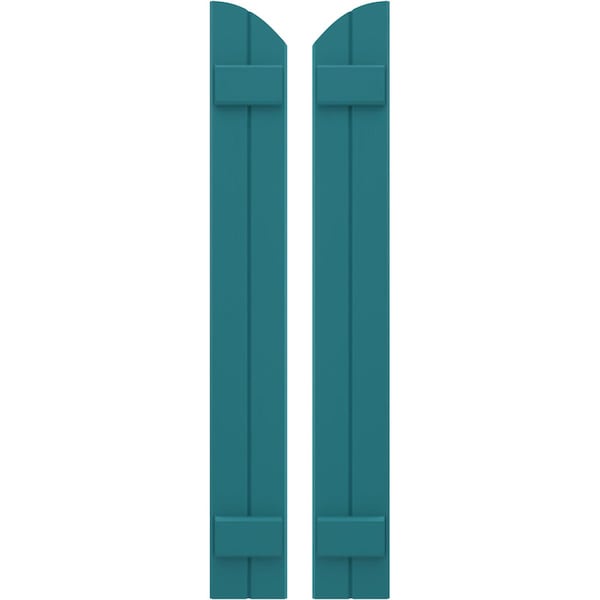 Ekena Millwork Americraft 2-Board (2 Batten) Wood Joined Board-n-Batten Shutters w/Ellipt Top, ARW101BE207X77ANH, PR ARW101BE207X77ANH - main